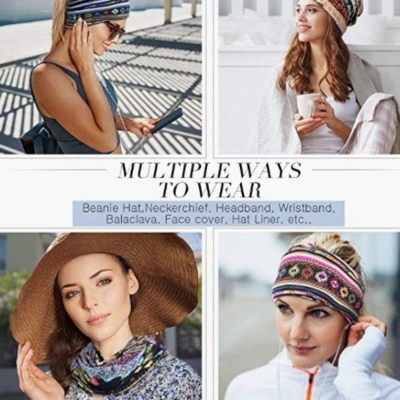 5 Women's Slouchy Beanie Hats Sleep Caps - Picture 3 of 3